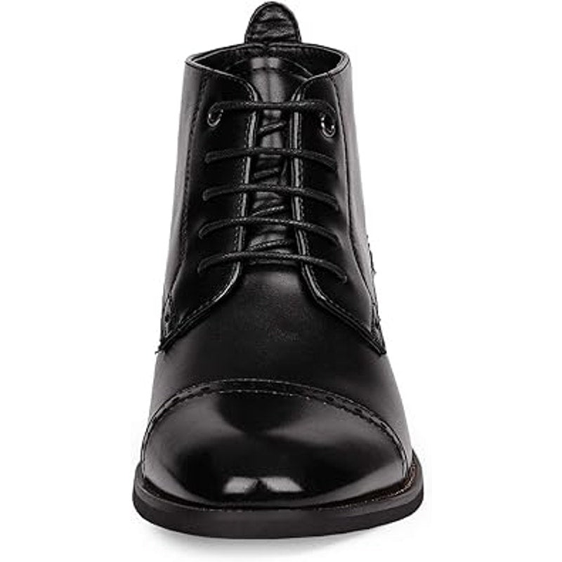 Bruno Marc Mens Size 10.5 Black Dressy Lace Up Low Heel Ankle Boots Formal Shoes