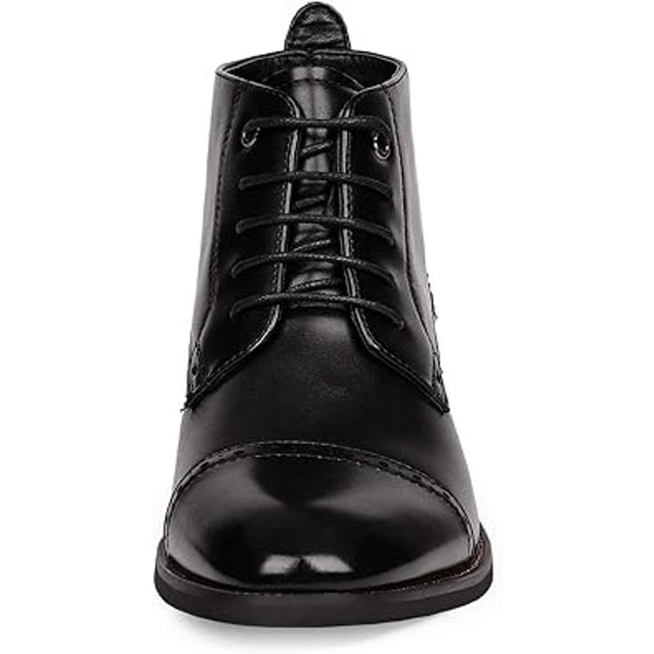 Bruno Marc Mens Size 10.5 Black Dressy Lace Up Low Heel Ankle Boots Formal Shoes