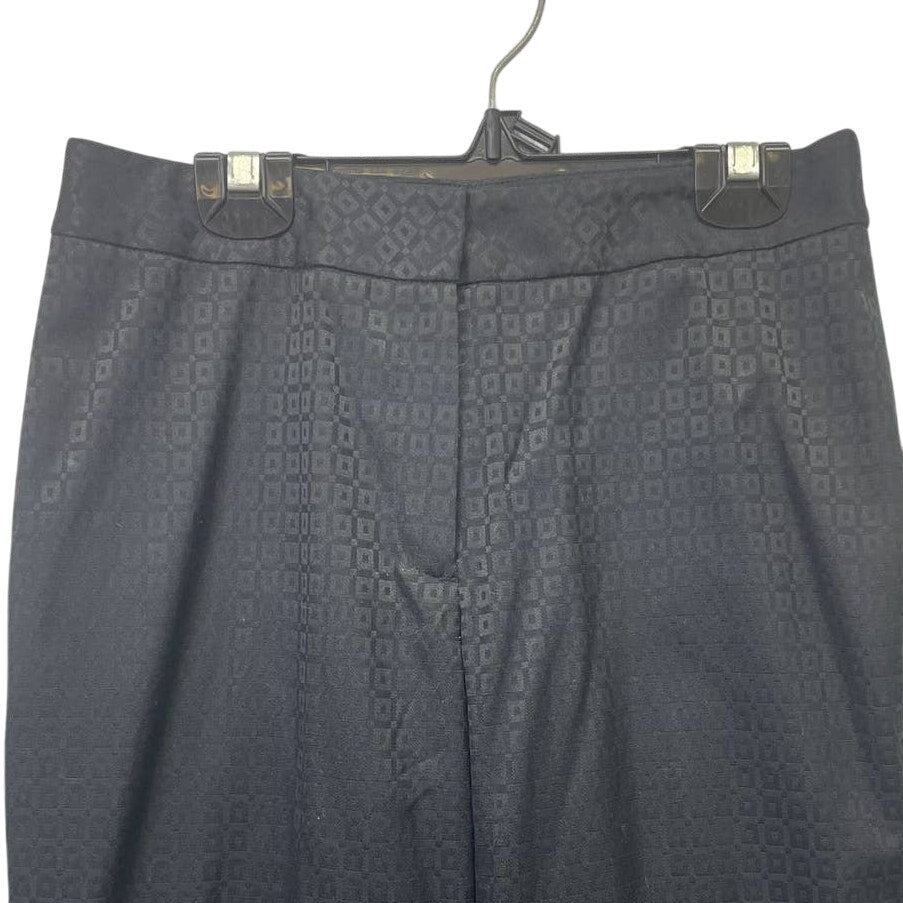 New Amanda Smith Petite Suits 2P PolyCotton Textured Black Squares Career Pants