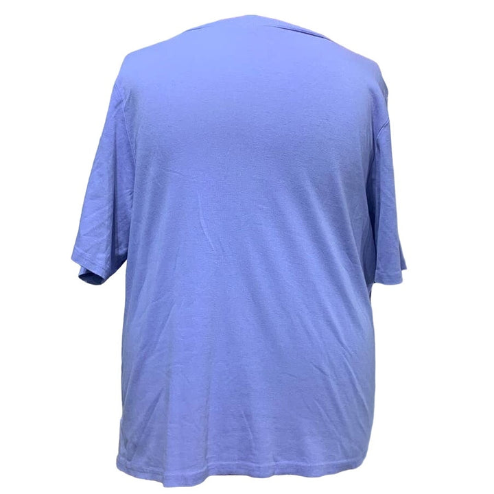 Karen Scott 3X Short Sleeve VNeck 100% Cotton Silver Button Detail Tee Shirt