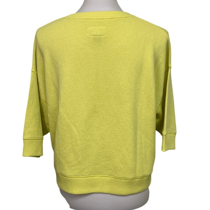 New American Eagle Womens Medium Half Sleeve Henley Cropped Knit Shirt
