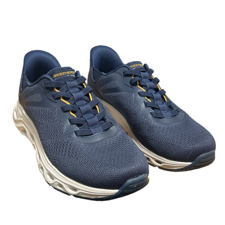 New Skechers Men Size 11 Navy Blue Hands Free Swift Fit Slide On Athletic Shoes