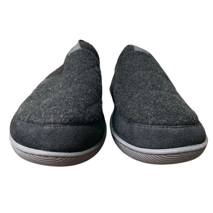 RockDove Womens 9 Gray Slippers Memory Foam Knit Cuff Closed Back House Shoes