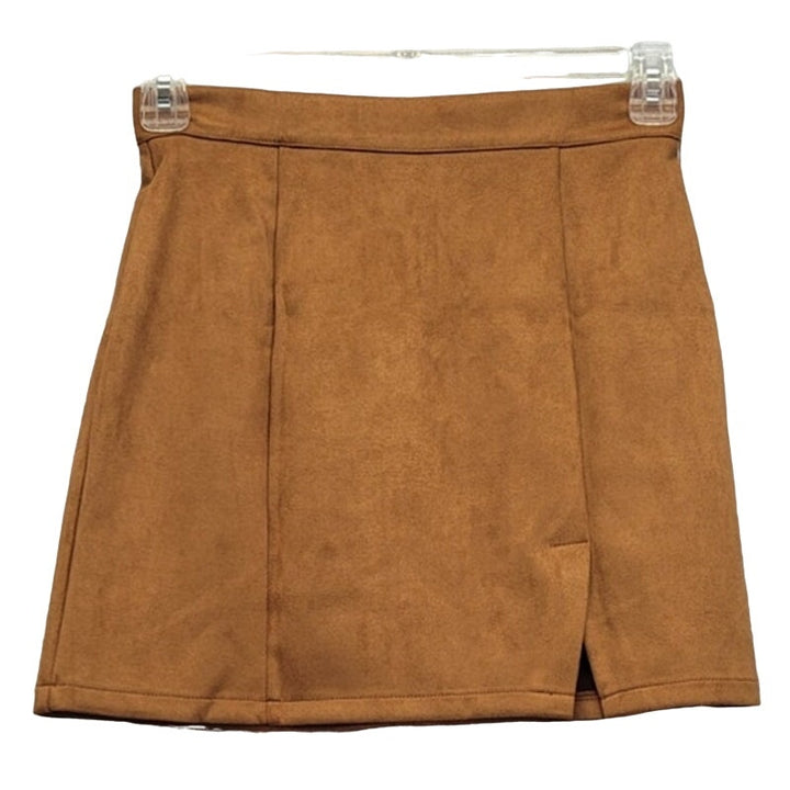 New Fashion Womens Medium PolySpandex Sueded Pleated Short Skirt