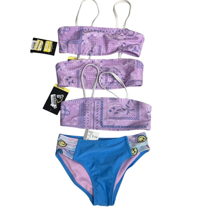 Lot of 4 New Art Class Cat &amp; Jack Small Bandana Top Smiley Bottom Swim Suits