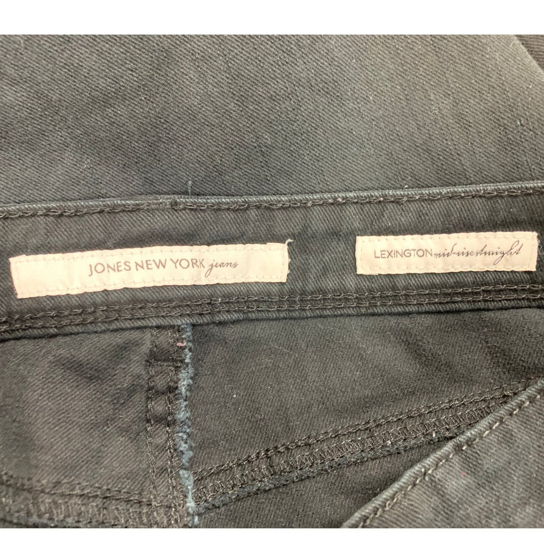 Jones New York Jeans Womens Size 8 Lexington Mid Rise Stretch Denim Black Jeans