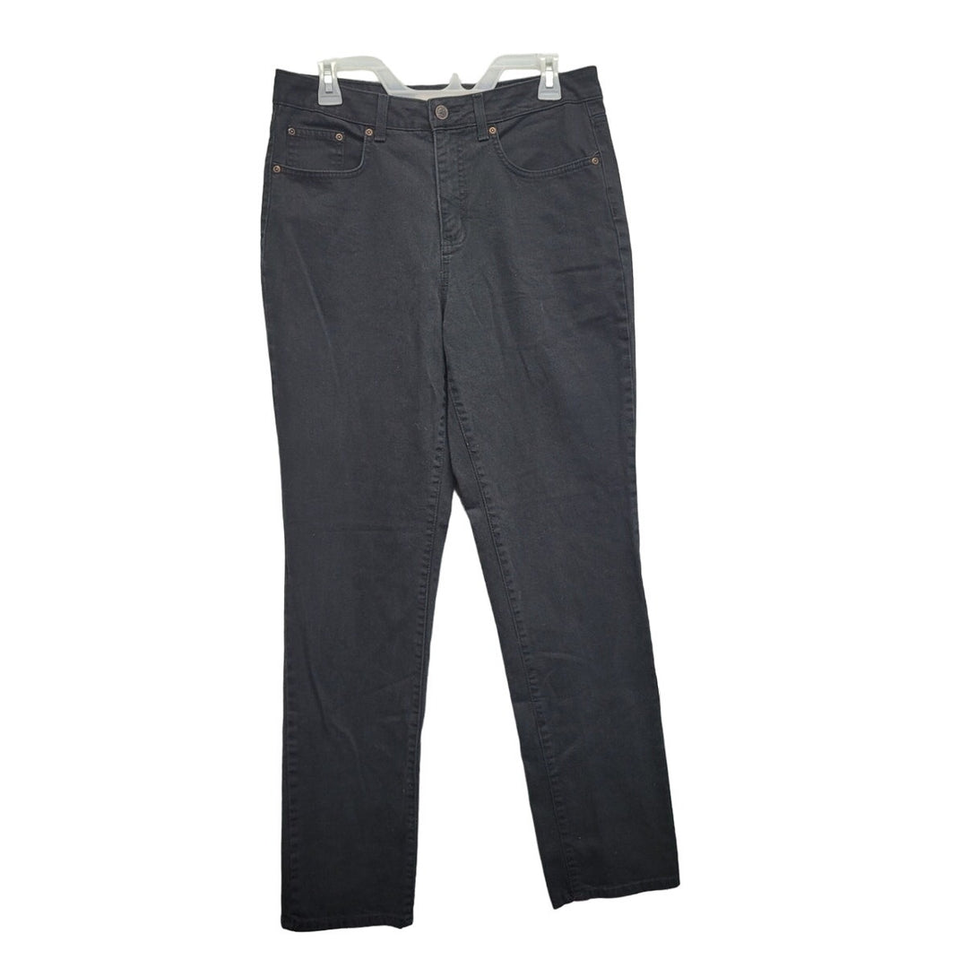 Faded Glory Womens 12 Tall Black Cotton Spandex Classic Denim Jeans w Pockets