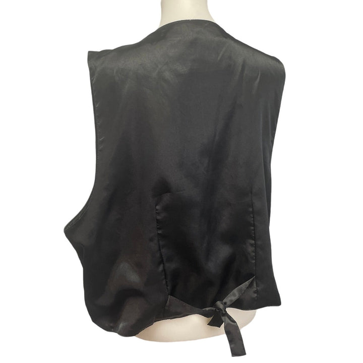 August Max Woman 2X Sleeveless Genuine Leather Lined Button Up Vest