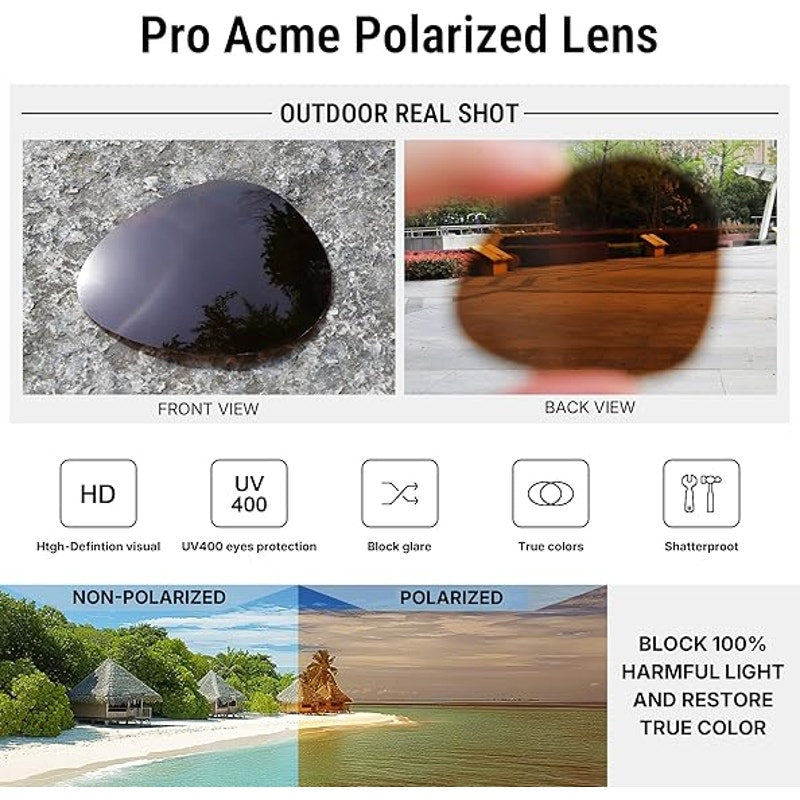 New Pro Acme Brown Gold Aviator Sunglasses Men Women Classic Polarized UV400
