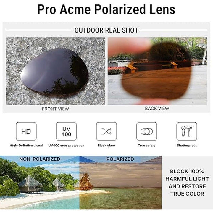 New Pro Acme Brown Gold Aviator Sunglasses Men Women Classic Polarized UV400