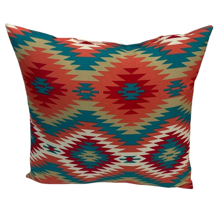Southwest Inspired Aztec Diamond Design Indoor Outdoor 15" Square Toss Pillow