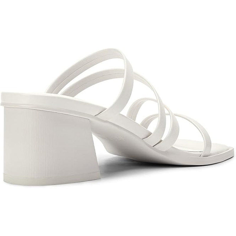 Dream Pairs Womens Size 8 White Strappy 2.5" Block Heel Open Toe Sandal Shoes