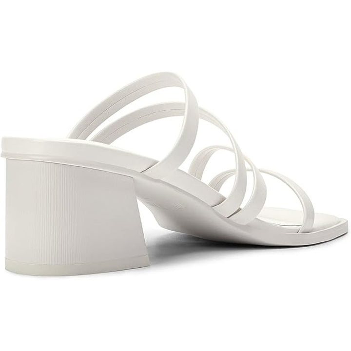 Dream Pairs Womens Size 8 White Strappy 2.5" Block Heel Open Toe Sandal Shoes