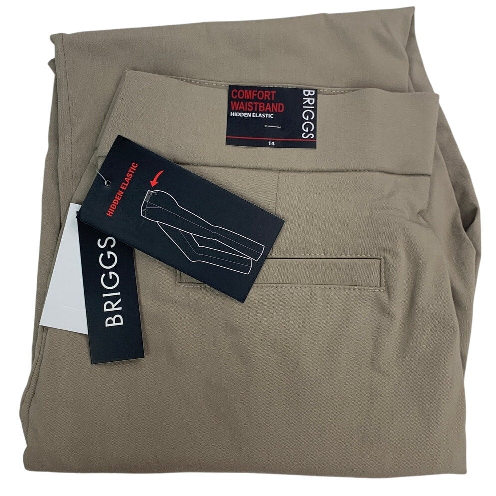 New Briggs New York Womens 14 Cobblestone Pull On Capri with Pocket Casual Pants