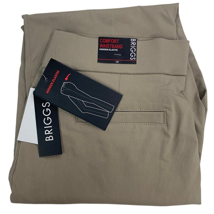 New Briggs New York Womens 14 Cobblestone Pull On Capri with Pocket Casual Pants