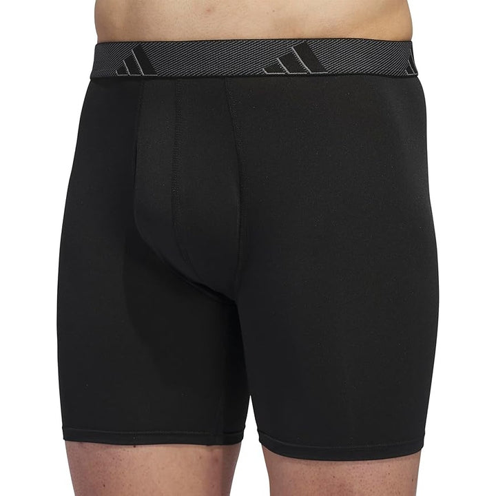New 3 Pack Adidas Mens XL Black Quick Dry Microfiber Boxer Briefs Underwear