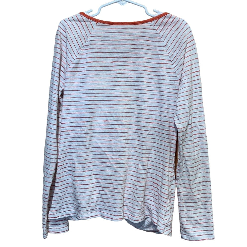 Arizona Jeans Girls M 10/12 Long Sleeve Succulent Striped Cactus Patch Shirt