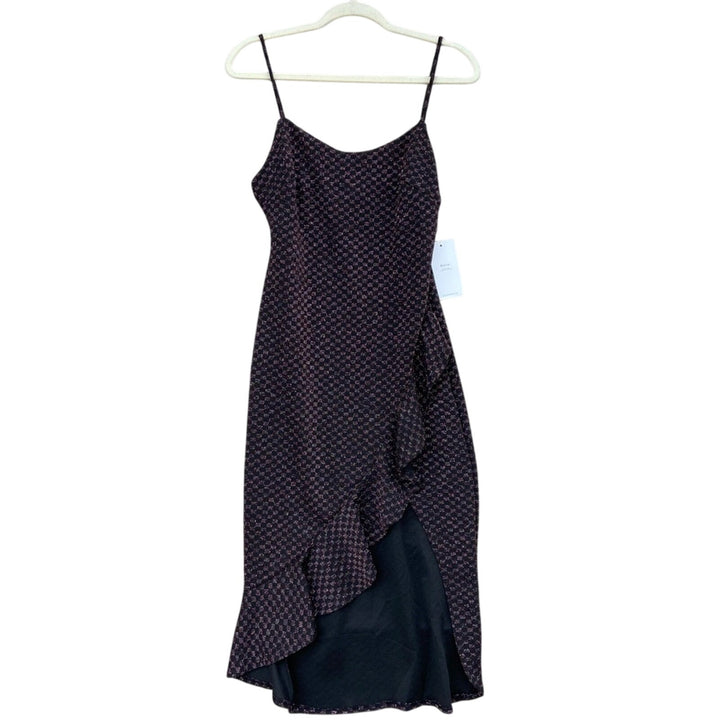NWT New Blashe Womens Medium Thin Strap Checkerboard Shimmer Bodycon Dress