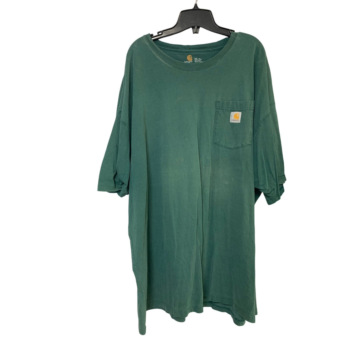 Carhartt Mens 3XLT Lot 2 Dark Green Pocket T-Shirts Short &amp; Long Sleeve