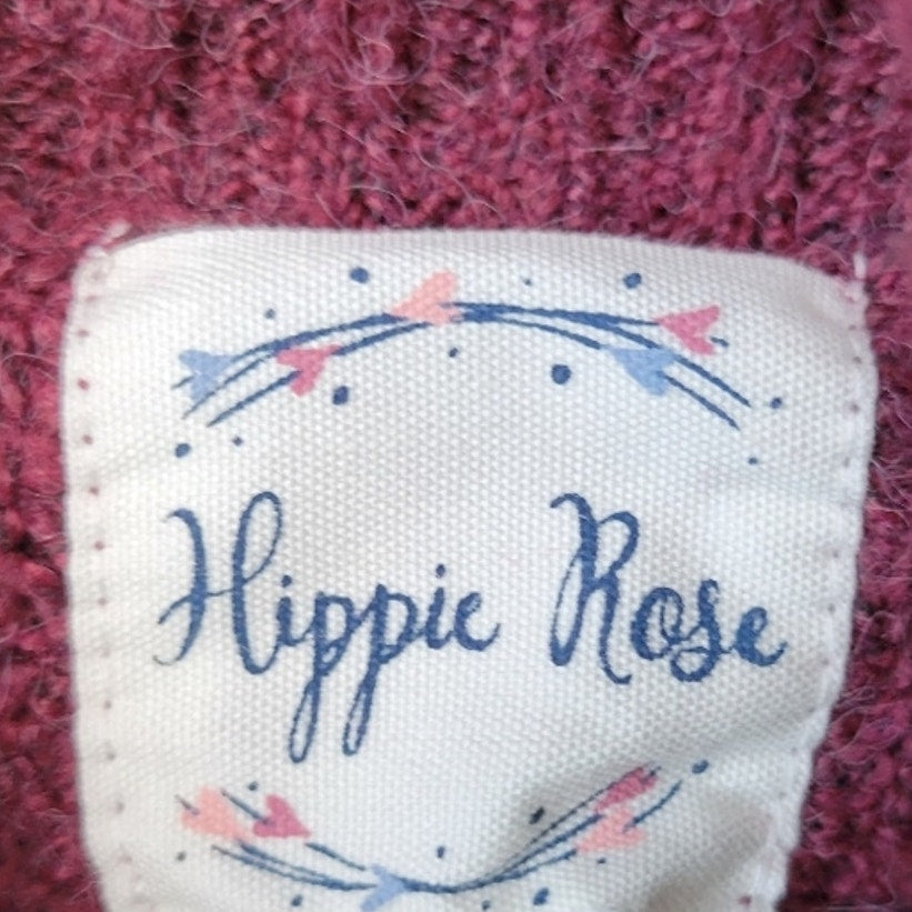 NWT New Hippie Rose Juniors Small Wine Red Turtleneck Polyester Tunic Sweater