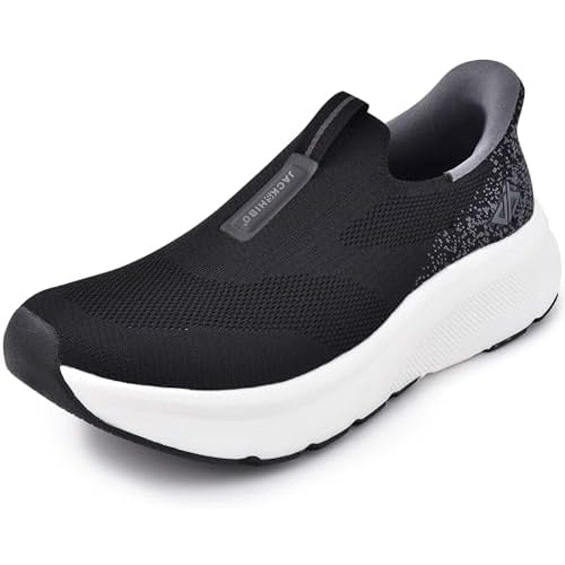 Jacks Hibo Mens Size 9.5 Black Sneakers Arch Support Round Toe Slip On Shoes