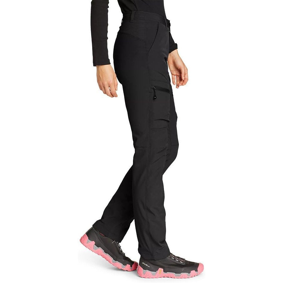 New Eddie Bauer Womens Black Flexion 2.0 Polar Fleece-Lined Straight Leg Pants