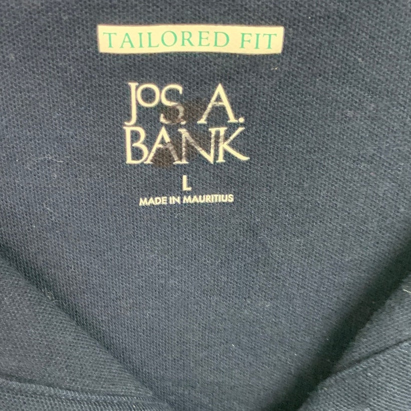 Lot of 2 Jos A Bank Mountain Lake Mens Large Short Sleeve Striped Polo Shirts