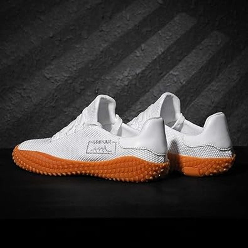 Mitvr Mens Size 12 White Mesh Lace Up Lightweight Barefoot Cross Training Shoes