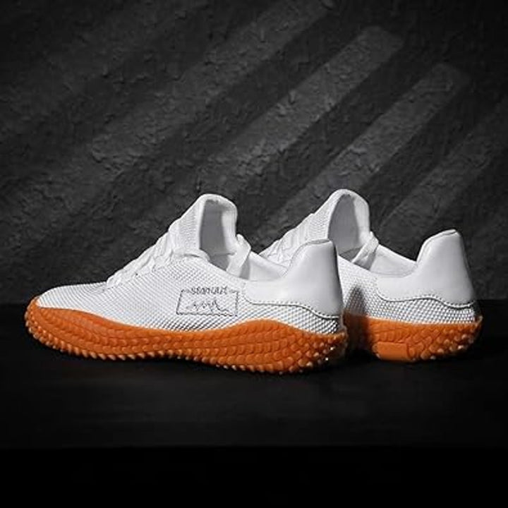 Mitvr Mens Size 12 White Mesh Lace Up Lightweight Barefoot Cross Training Shoes