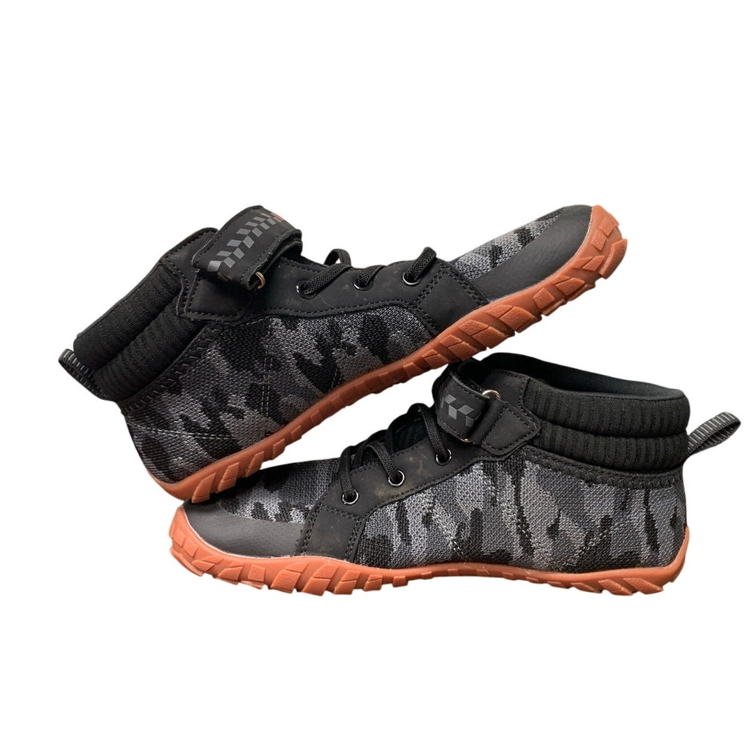 Kubua Boys 6 Black Camo High Top Barefoot Minimalist Sneaker Lightweight Shoes
