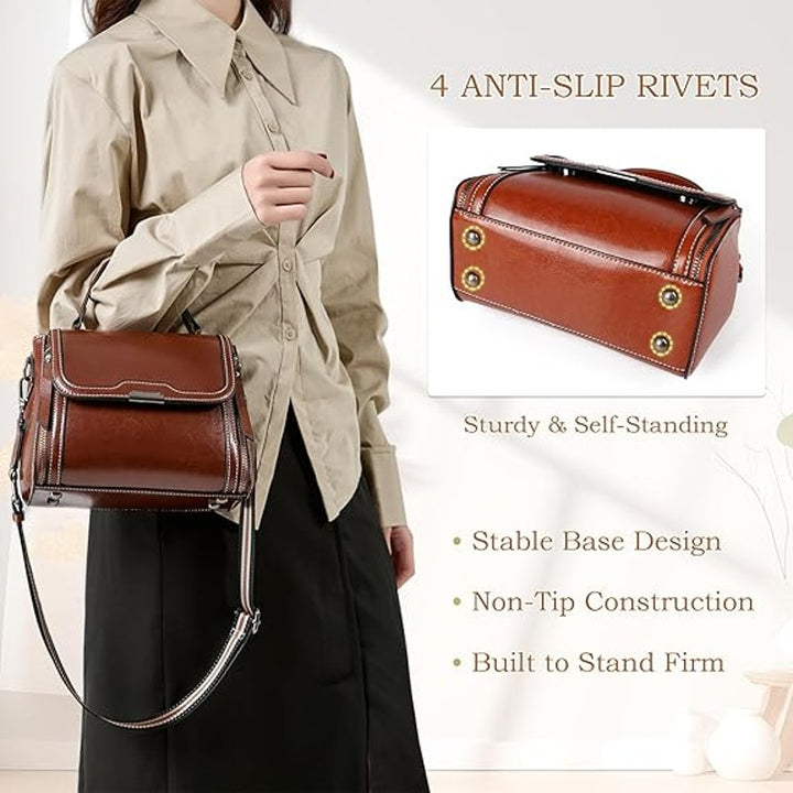 Imeetu Womens Blue Faux Leather Metal Latch Removeable Strap Crossbody Handbag