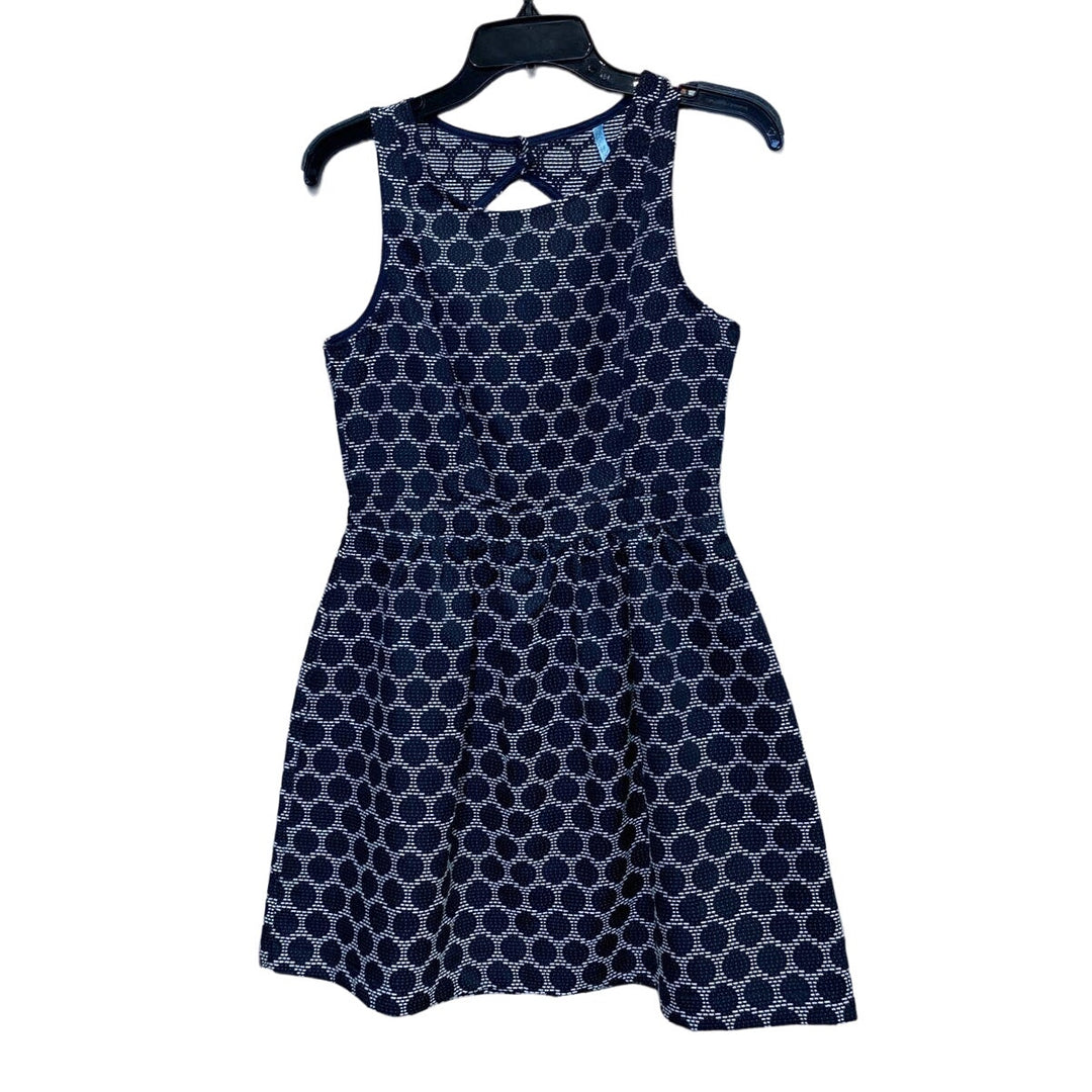 Moonlight Medium Black White Polka Dot Sleeveless Fit &amp; Flare Keyhole Back Dress