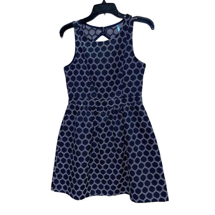 Moonlight Medium Black White Polka Dot Sleeveless Fit &amp; Flare Keyhole Back Dress