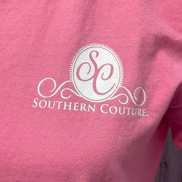Southern Couture Womens Small Give Breast Cancer the Boot Short Sleeve Tee