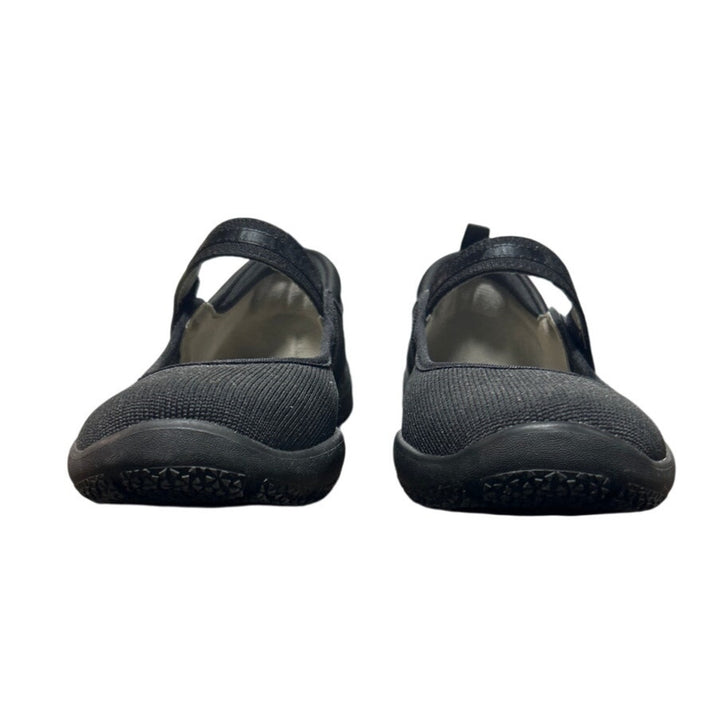 New JSport Womens Size 7 Black Fabric Hook Loop Closure Melody Mary Jane Shoes