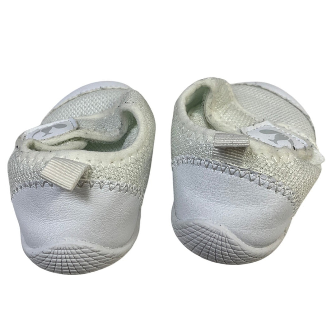 Toddler Boys Size 5 White Sneakers Round Toe Hook Loop Fastener Shoes