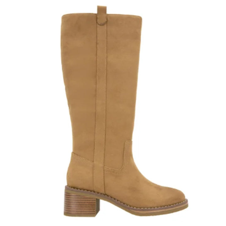 New In Box Kensie Womens Size 7.5 Brown Faux Suede Naya Knee High Zip Up Boots