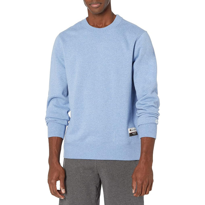 2 New Champion Mens Small Blue &amp; Navy Sueded Fleece Pullover Crew Sweatshirts