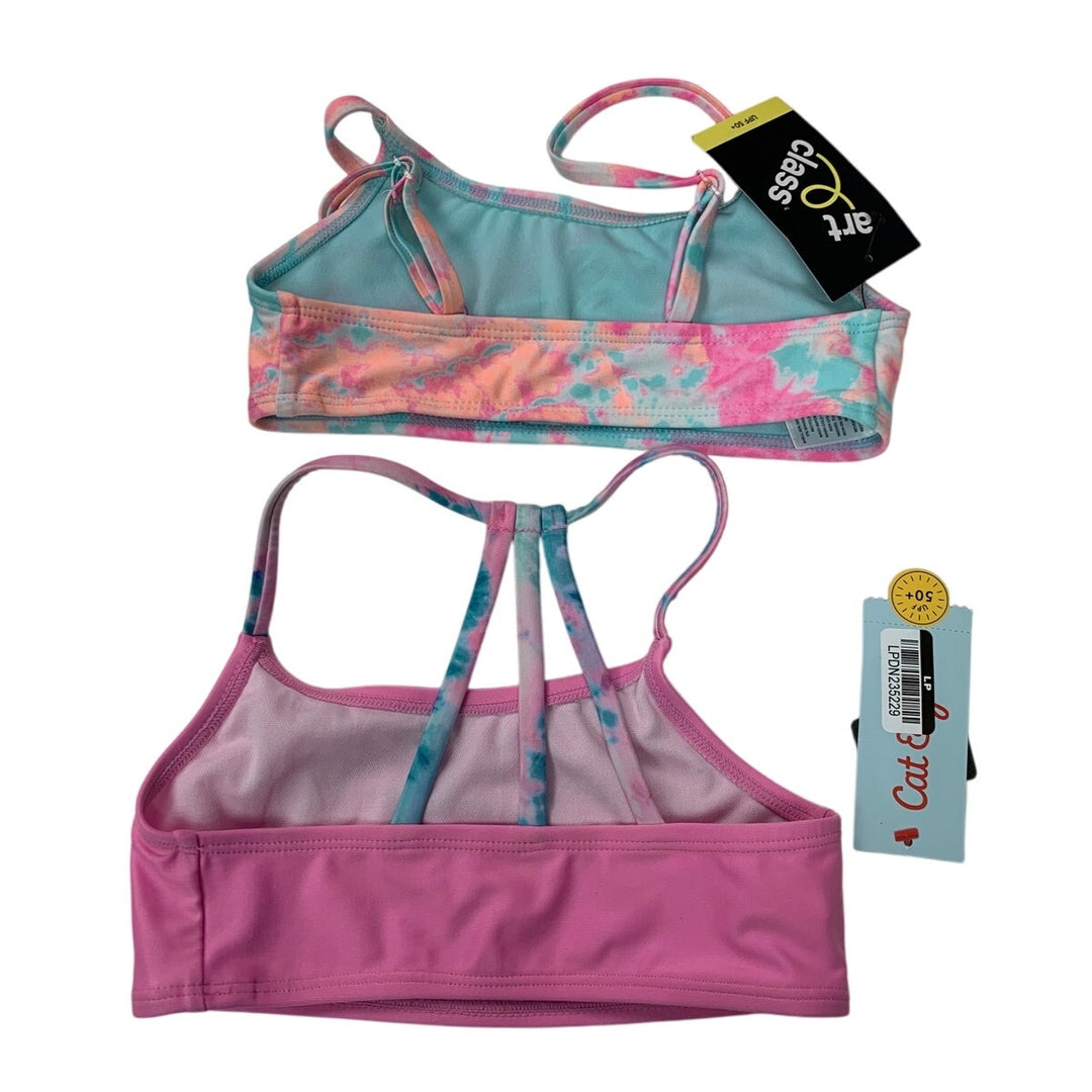 Lot of 4 Art Class Cat &amp; Jack Girls XS Long Sleeve &amp; Bikini Swim Tops ONLY