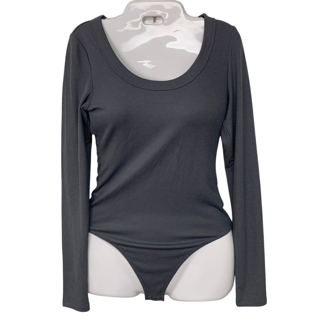 New American Eagle Womens Small Long Sleeve Scoop Neck Snap Closure Bodysuit