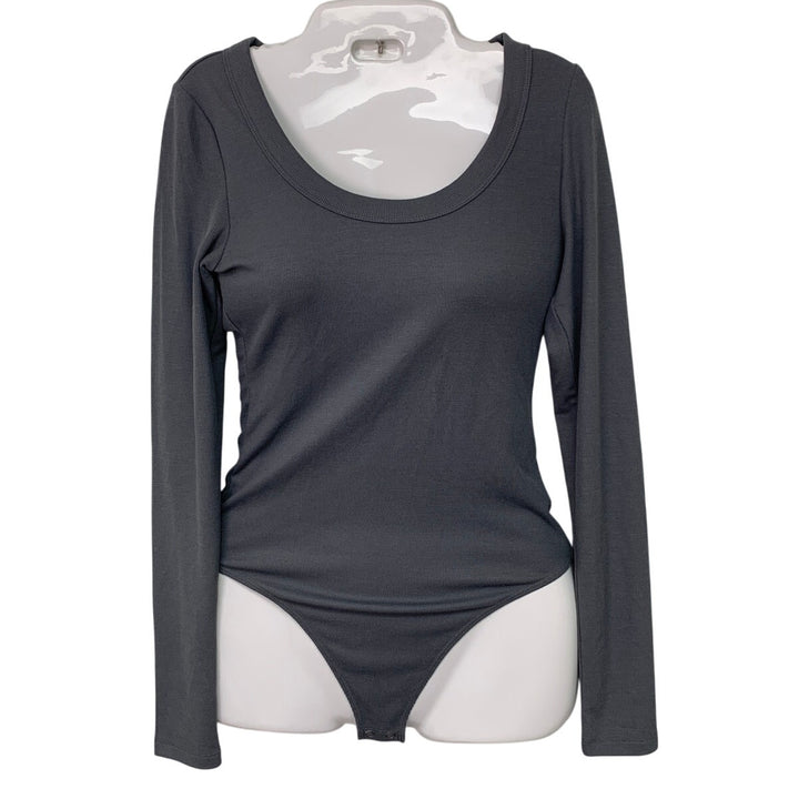 New American Eagle Womens Small Long Sleeve Scoop Neck Snap Closure Bodysuit