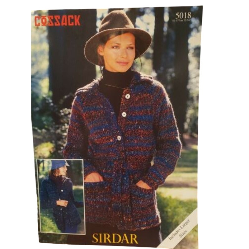 New Sirdar 5018 Cossack Cardigan Jacket Knitting Pattern w Larger Sizes