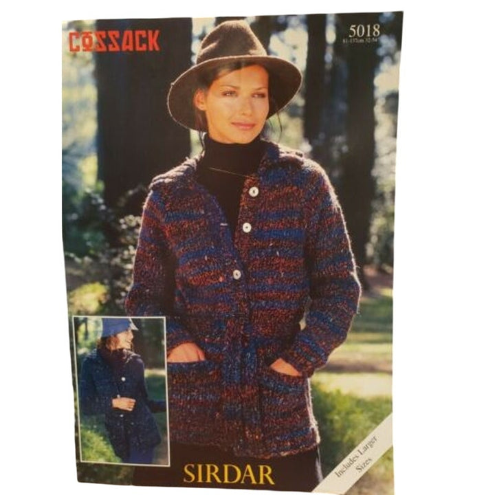 New Sirdar 5018 Cossack Cardigan Jacket Knitting Pattern w Larger Sizes