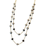 4 New Shiny Silver Gold Black Matte Waterfall Beaded Opera Length Necklace Lot