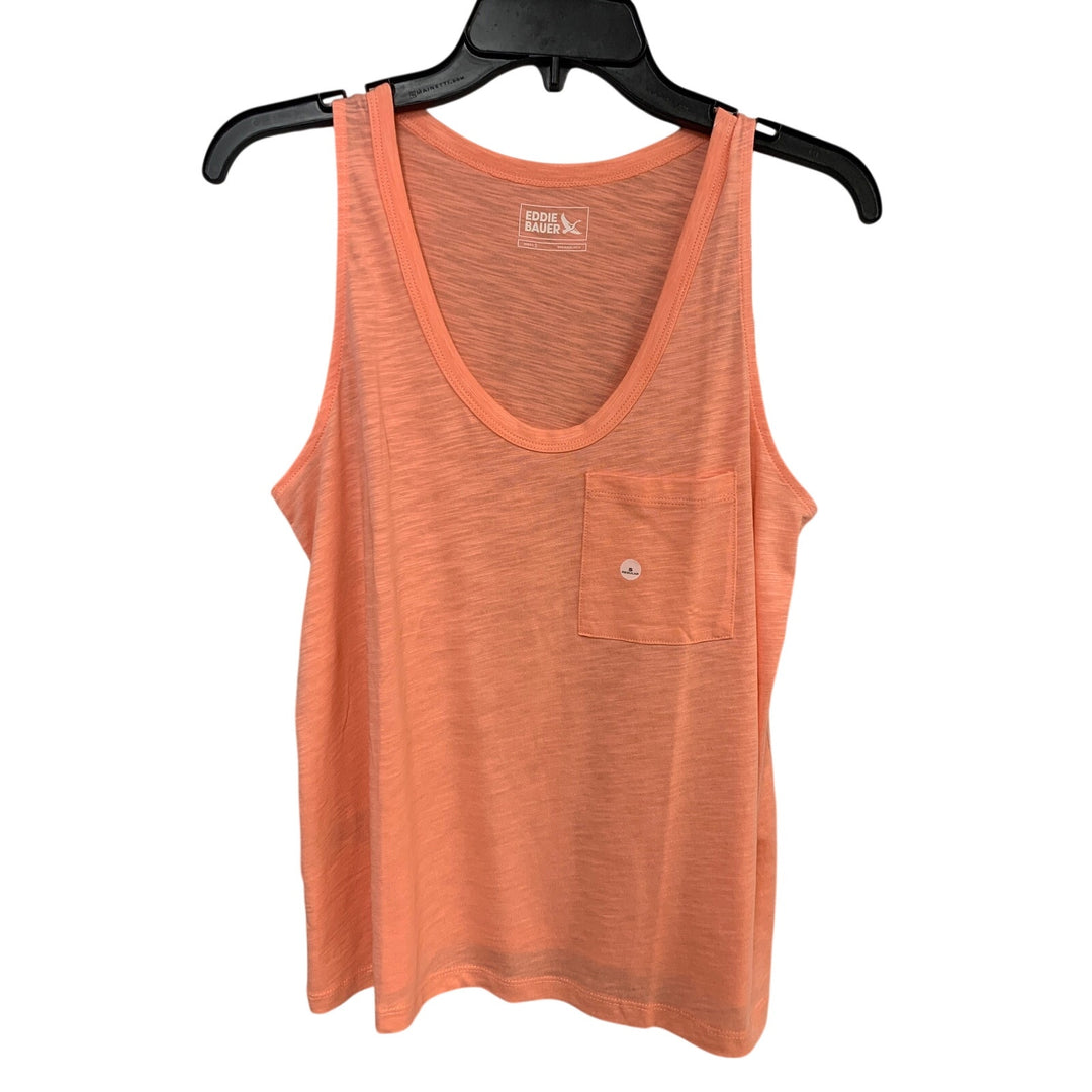 New Eddie Bauer Womens Small Blue Grapefruit Gatecheck Pocket Tencel Tank Tops