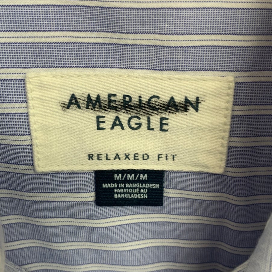 2 New American Eagle Mens Medium Long Sleeve Collared Button Up Shirts