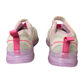 Yeskis Toddler Girls Size 8 Silver Pink Sneakers Hook Loop Close Light Up Shoes