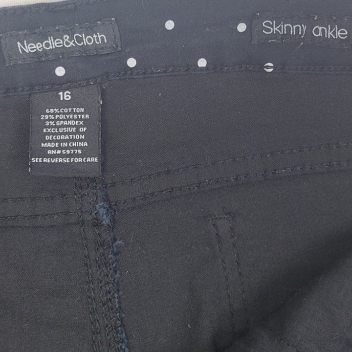 Needle &amp; Cloth Womens 16 Skinny Ankle Polka a Dot Jeans w Pockets