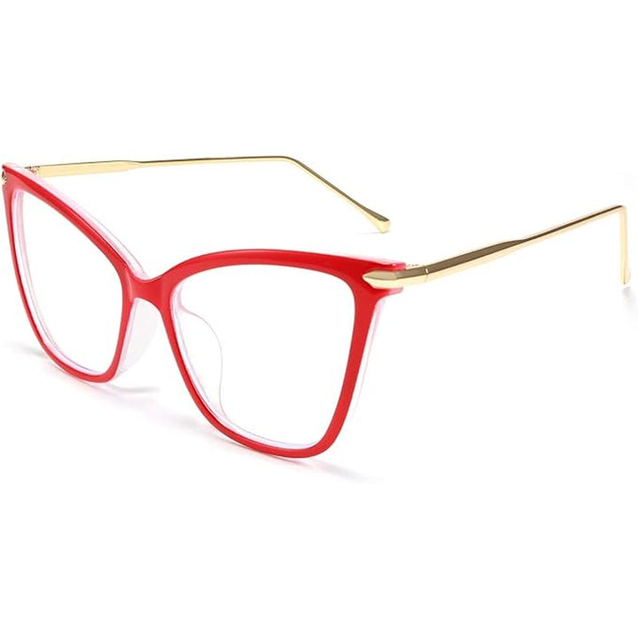 New Feisedy Womens Red Gold Blue Light Blocking Oversized Cat Eye Glasses
