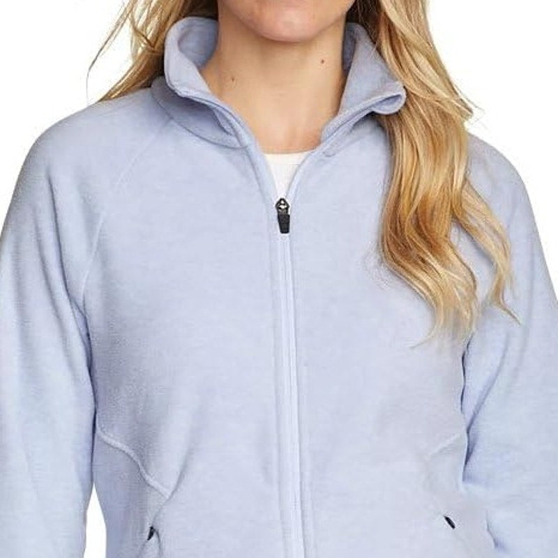 New Eddie Bauer Womens 2XL Lt Periwinkle Fast Fleece Full-Zip Pockets Jacket